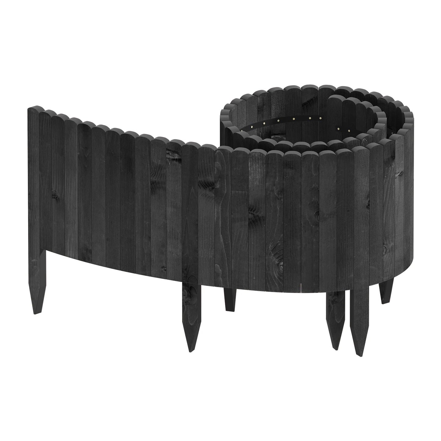 WOLTU 20/35/45/60cm Garden Grass Lawn Edge Wood Flexible Lawn Edging Border Garden Fence for Outdoor Landscape Garden Decoration