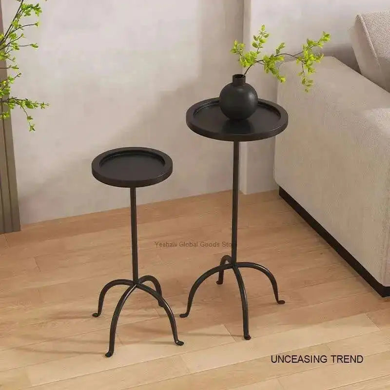 Retro Iron Small Apartment Simple Sofa Side Table Plant Shelves Patio Furniture Plant Stand Outdoor Flower Shelf Decorations