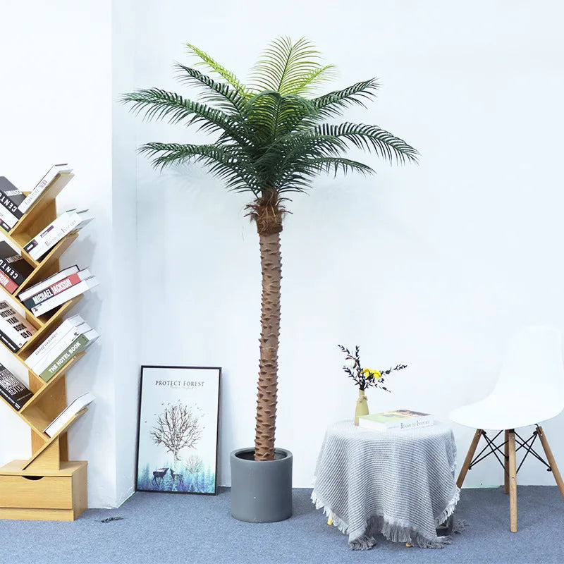 Árbol de coco Artificial de 150/180cm/210cm, plantas verdes grandes, palmera, bonsái, decoración para el hogar, oficina, piso en maceta