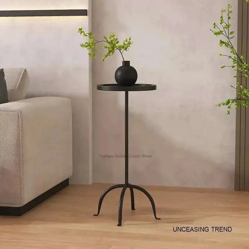 Retro Iron Small Apartment Simple Sofa Side Table Plant Shelves Patio Furniture Plant Stand Outdoor Flower Shelf Decorations