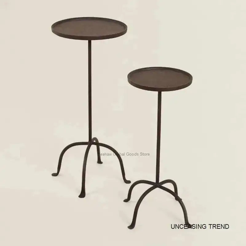 Retro Iron Small Apartment Simple Sofa Side Table Plant Shelves Patio Furniture Plant Stand Outdoor Flower Shelf Decorations